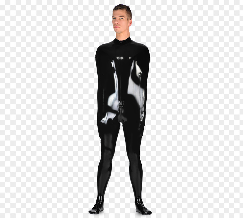 Latex Catsuit Male Wetsuit Spandex Muscle Black M PNG