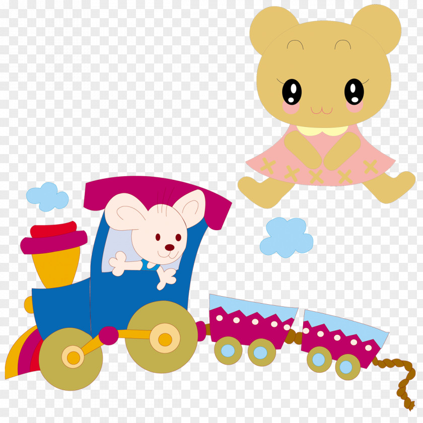 Driving The Mouse Mickey Train PNG