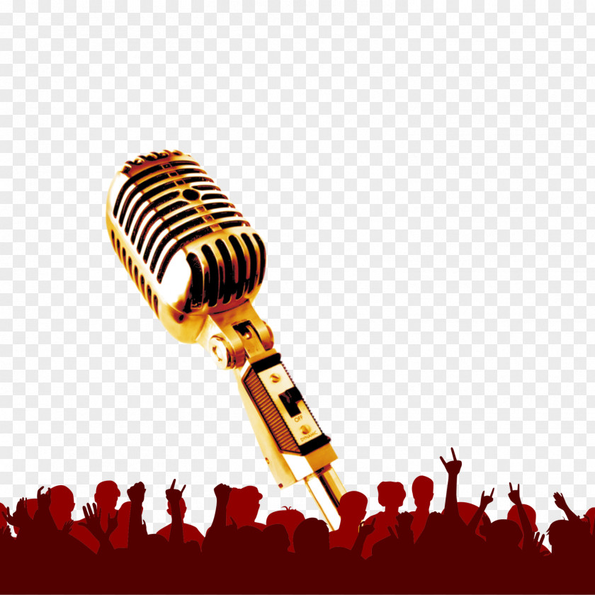 Gold Microphone Musical Ensemble Marching Band Concert Clip Art PNG