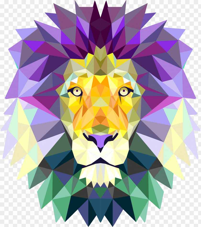 Lion Design Poster Illustration Art PNG
