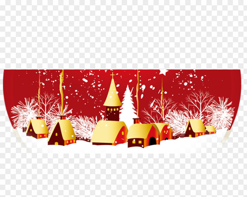 Snow Village Christmas Tree Globe Clip Art PNG
