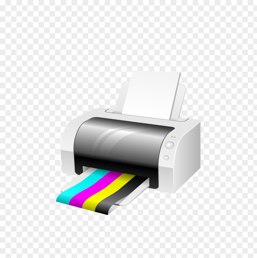 Vector 3D Printer CMYK Color Model Clip Art PNG