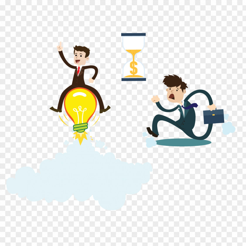 Vector Business People And Light Bulb Competition Download Clip Art PNG