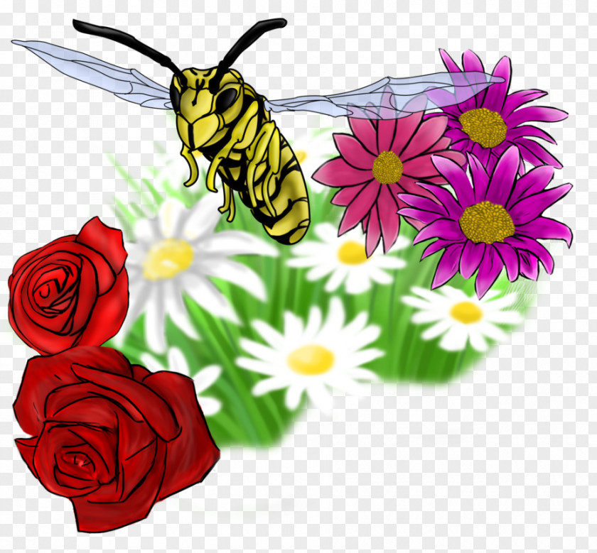Wasp Insect Butterfly Flower Bee Pollinator PNG