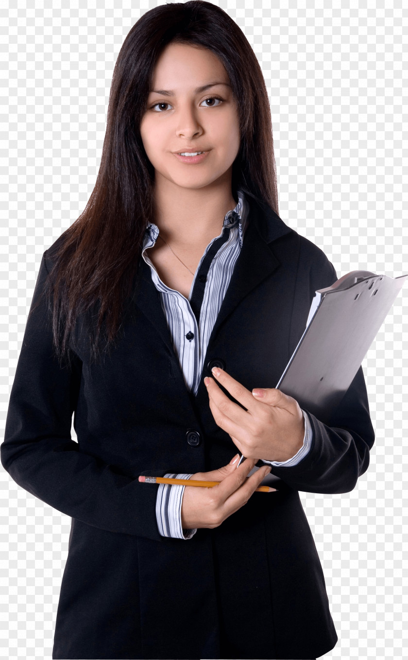 Business Woman Girl PNG , woman standing wearing black cardigan while holding paperboard clipart PNG