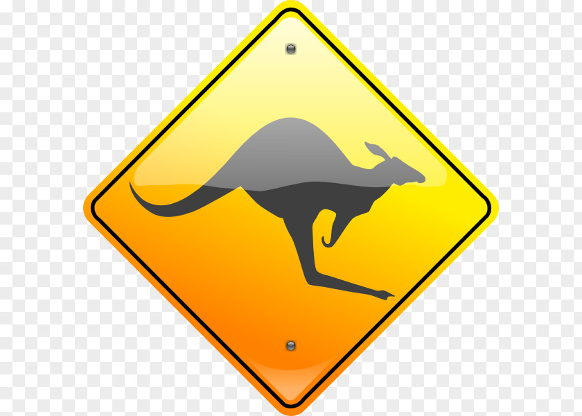 Kangaroo Red Warning Sign Clip Art PNG