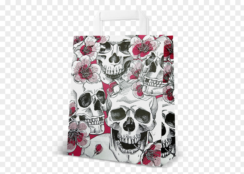 Skull Flower Paper Partition Wall Room Tasche Wallpaper PNG
