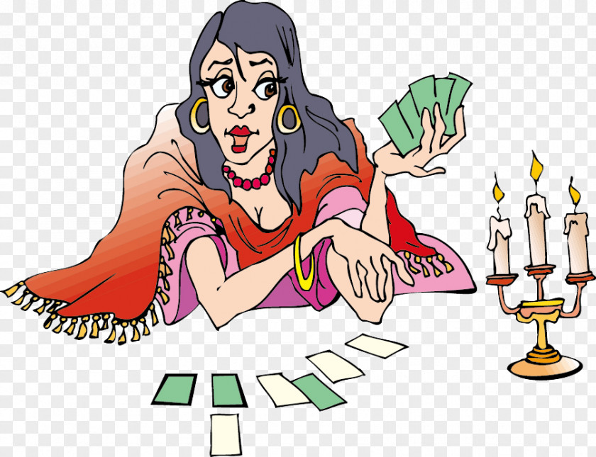Woman Playing Cards Tarot Psychic Reading Card Clip Art PNG