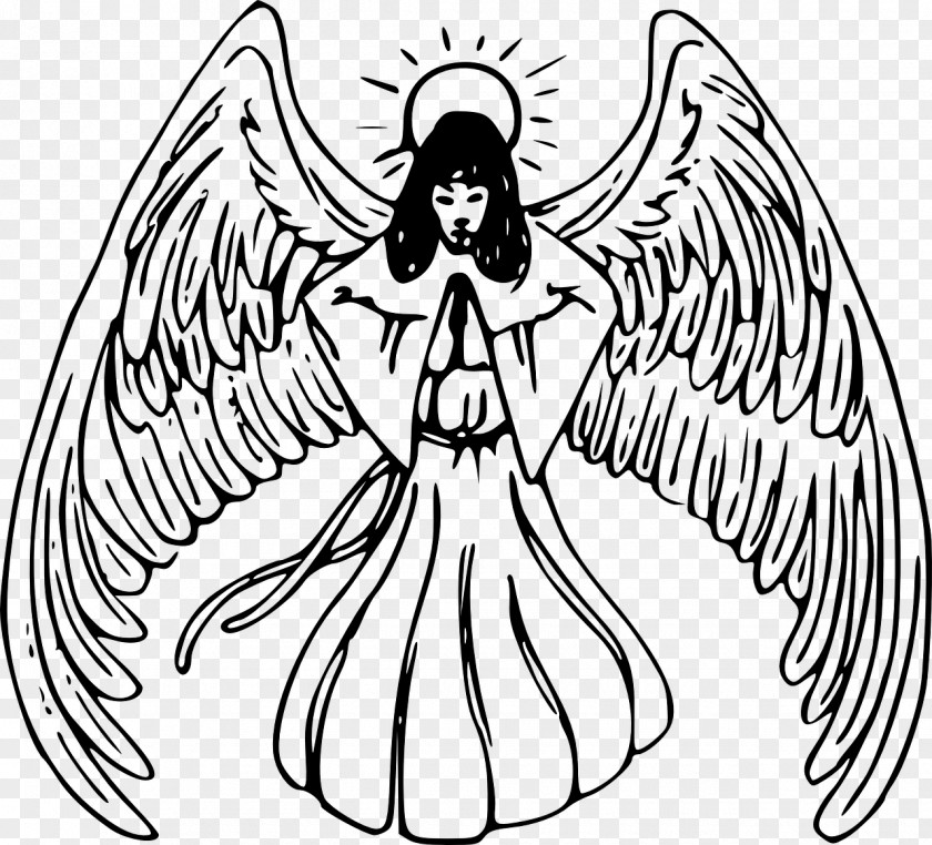 Angel Line Art Drawing Clip PNG