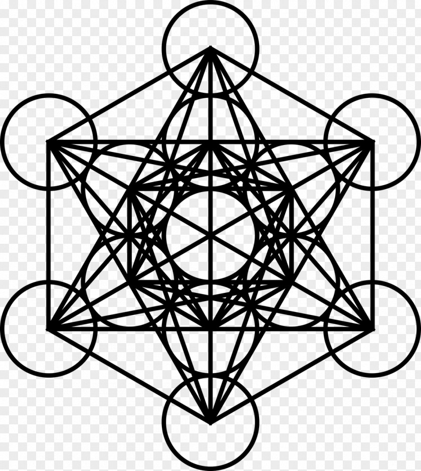 Loard Budha Metatron's Cube Overlapping Circles Grid Sacred Geometry PNG