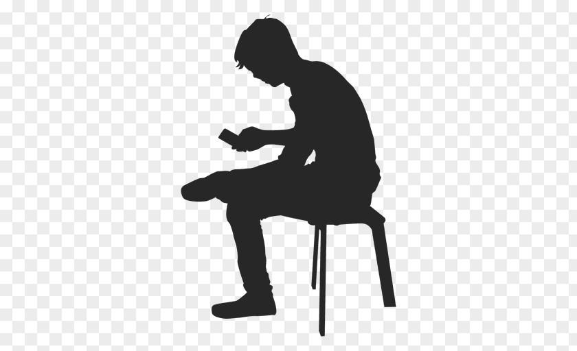 Sitting Man Silhouette Graphic Design User Interface PNG