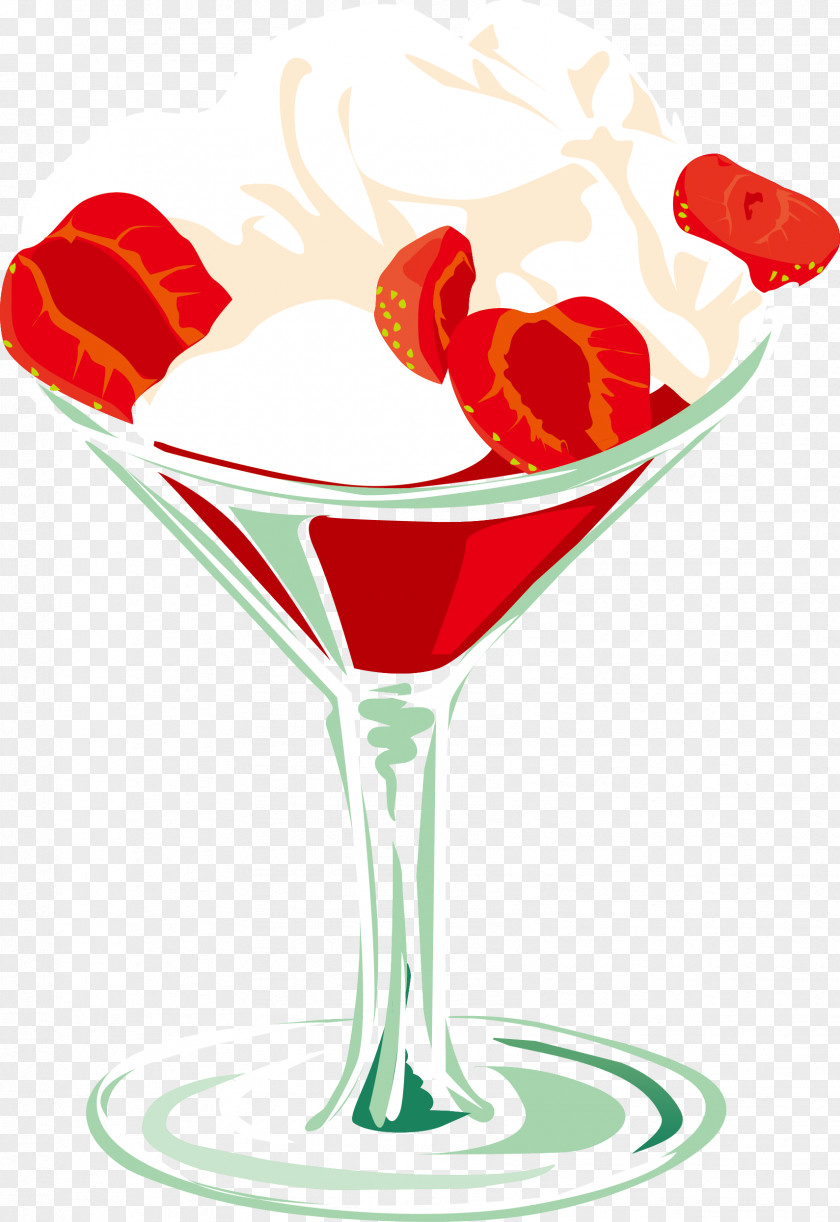 Vector Ice Cream Cosmopolitan Martini Cocktail Garnish PNG