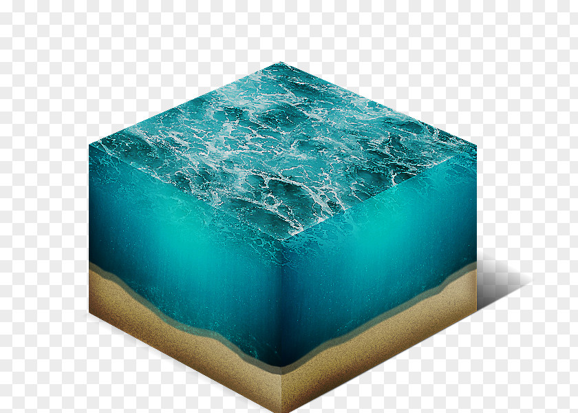 Wood Floor Texture Water Cube Ocean Three-dimensional Space Isometric Projection PNG