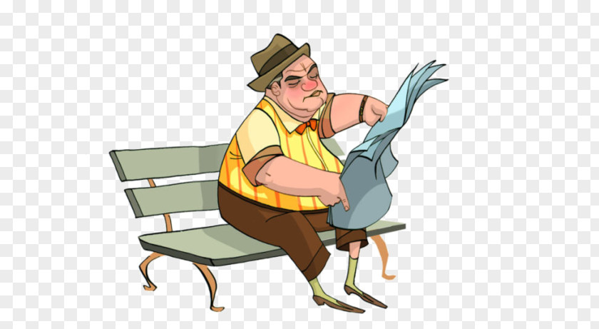 A Fat Man Book Illustration Photography Bench PNG