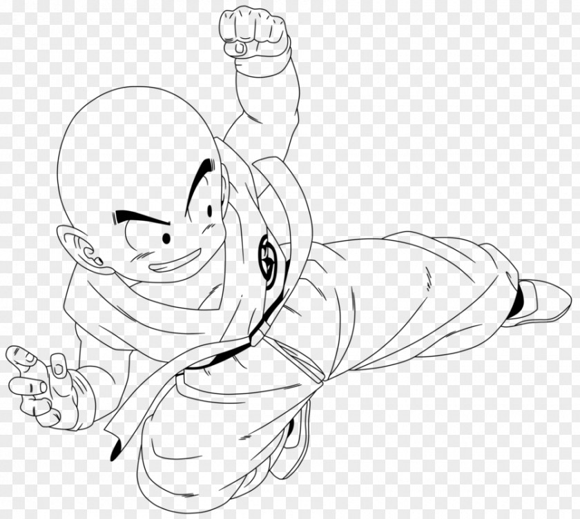 Krillin Line Art Drawing Dragon Ball DeviantArt PNG