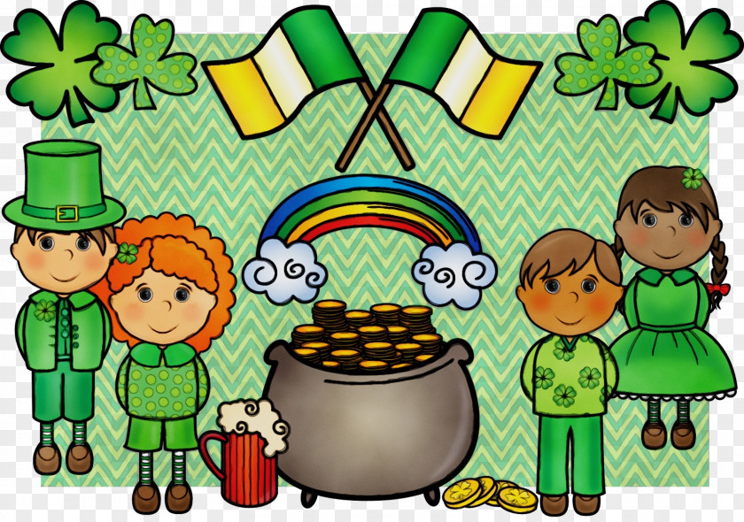 Sharing Cartoon Green PNG