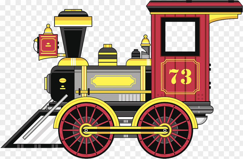 A Steam Old Train With Decorative Illustrations Rail Transport Locomotive Clip Art PNG