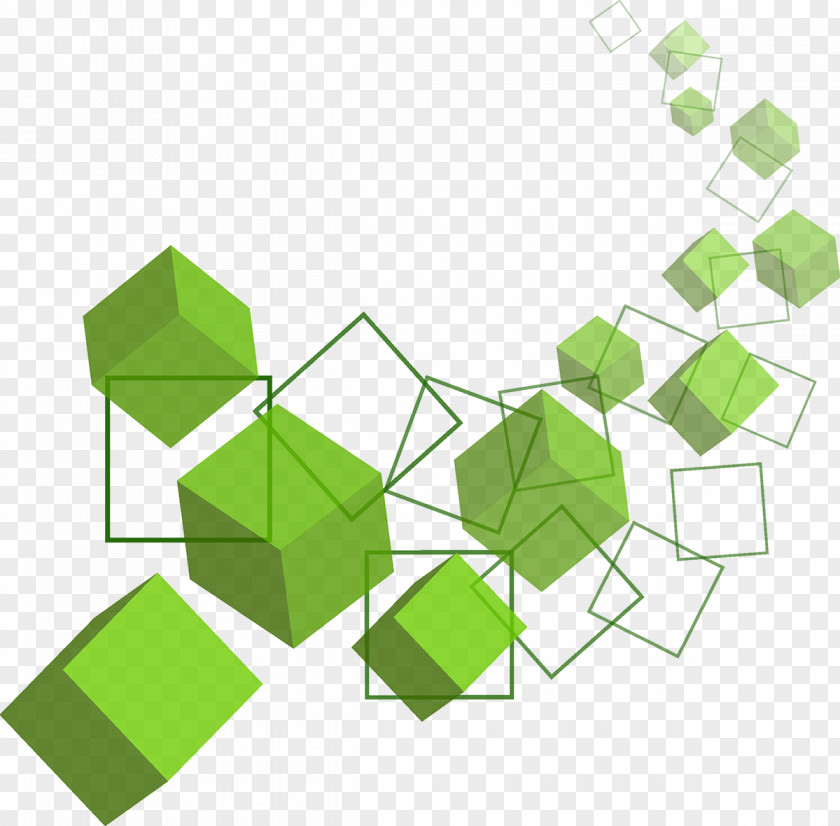 Green Cube Euclidean Vector PNG