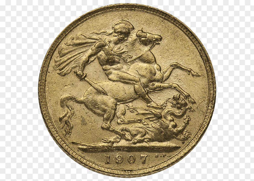 Coin Gold Sovereign Angel PNG