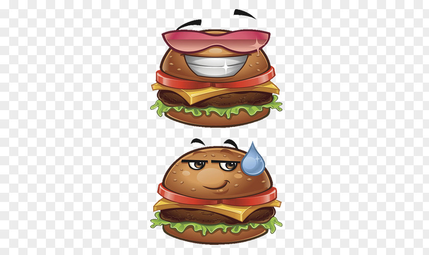 Crab Fort Expression Package Hamburger Cheeseburger Fast Food Cartoon PNG