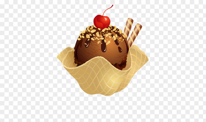 Ice Cream Chocolate Sundae Cake Waffle PNG