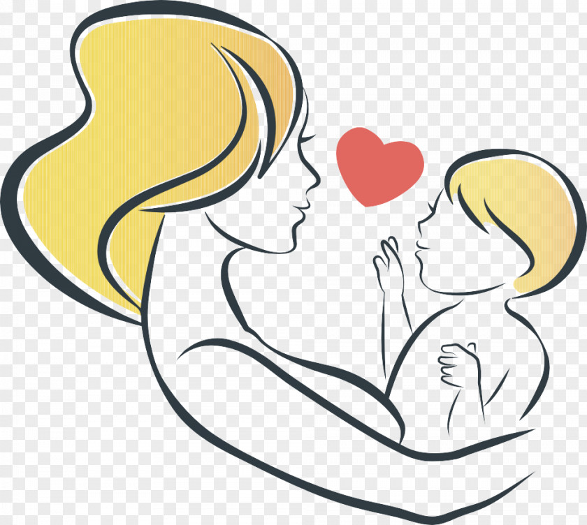 -painted Mother's Day Maternal Bond Illustration PNG
