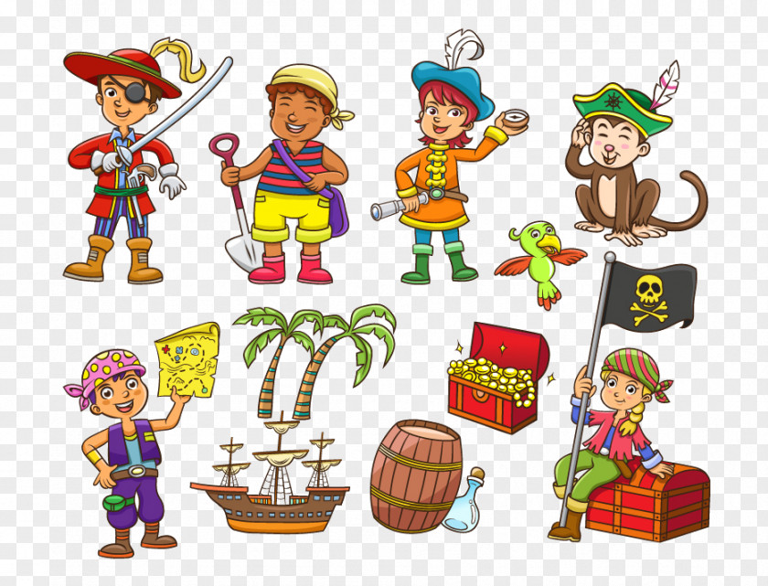 Pirates Various Elements Piracy Royalty-free Cartoon Illustration PNG