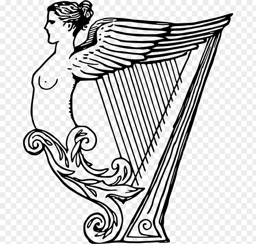 Harp Celtic Drawing Musical Instruments PNG