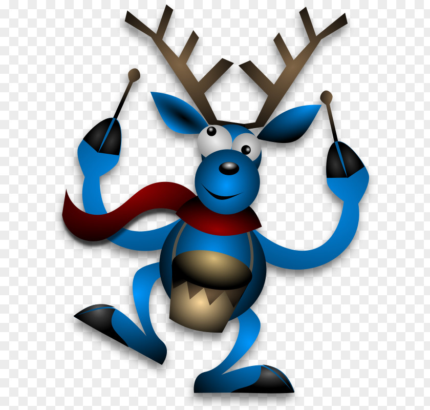 Playing Drums Reindeer Rudolph Christmas Clip Art PNG
