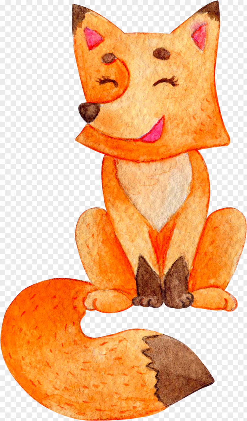 Red Fox Download Watercolor Painting PNG