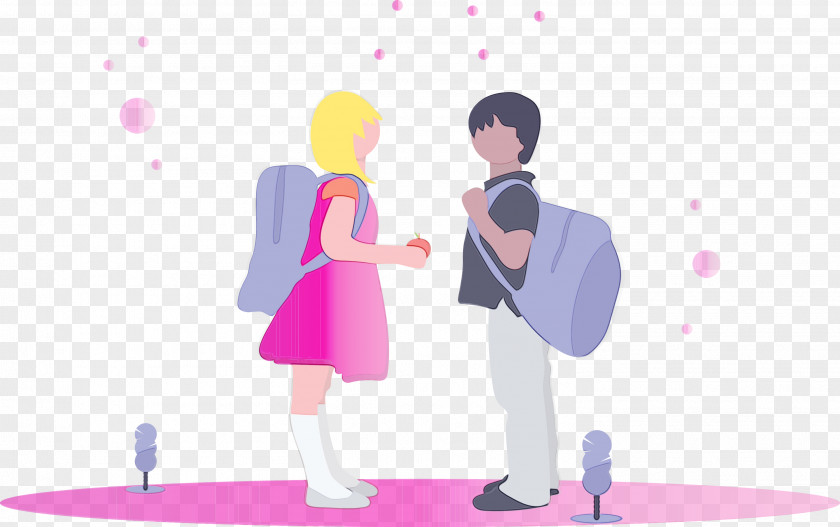 Cartoon Pink Interaction Fun Gesture PNG