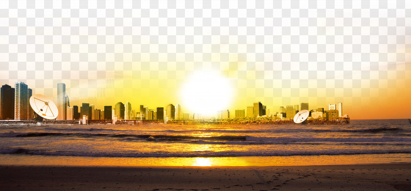 City Building Sunset Poster Afterglow Sunrise PNG