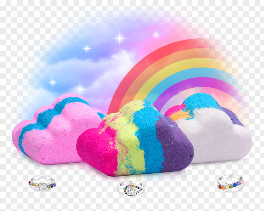 Rainbow Bath Bomb Cloud Iridescence Ring PNG
