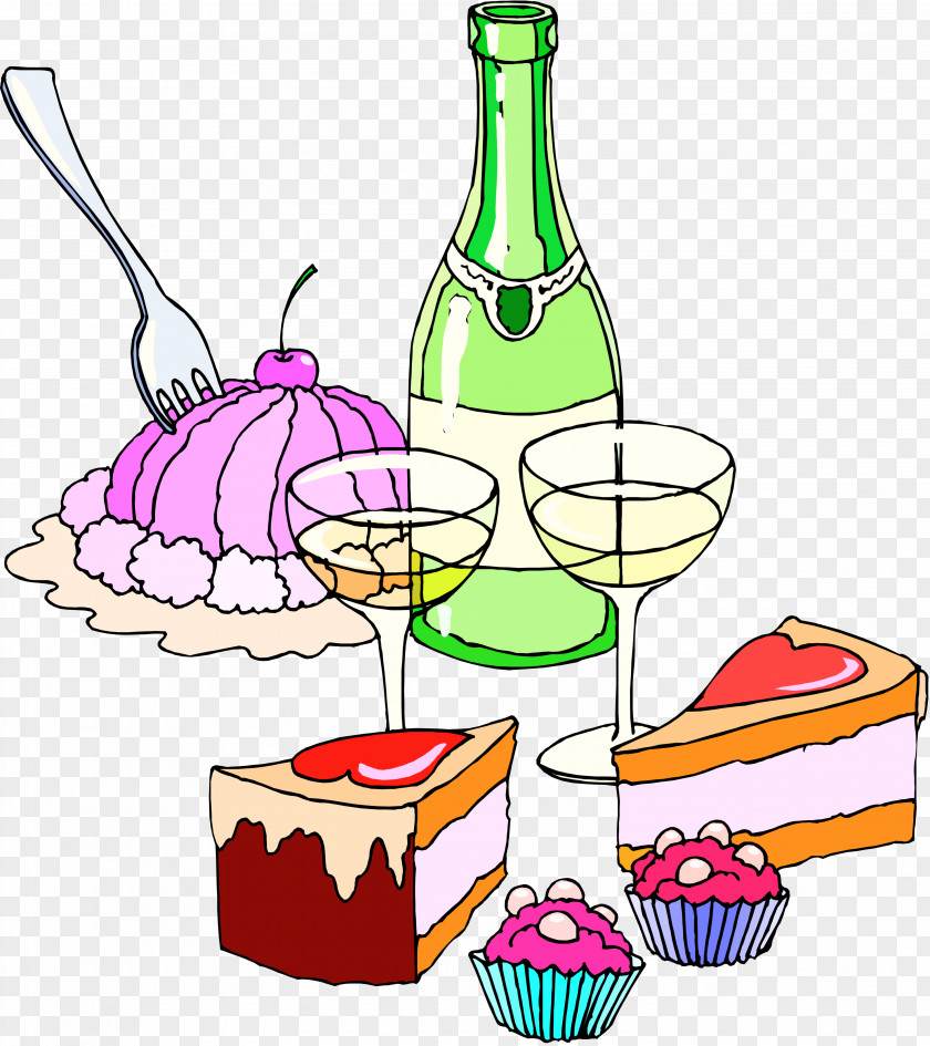 Baking Cup Party Cake Cartoon PNG