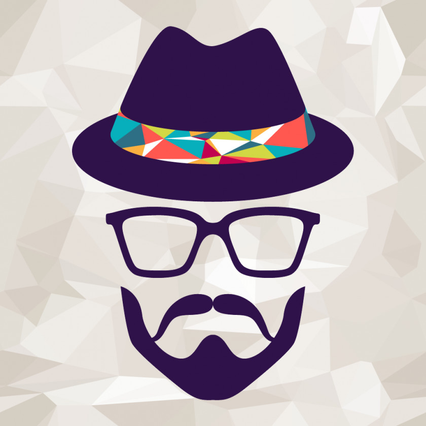 Beard And Moustache Hipster Retro Style Clip Art PNG