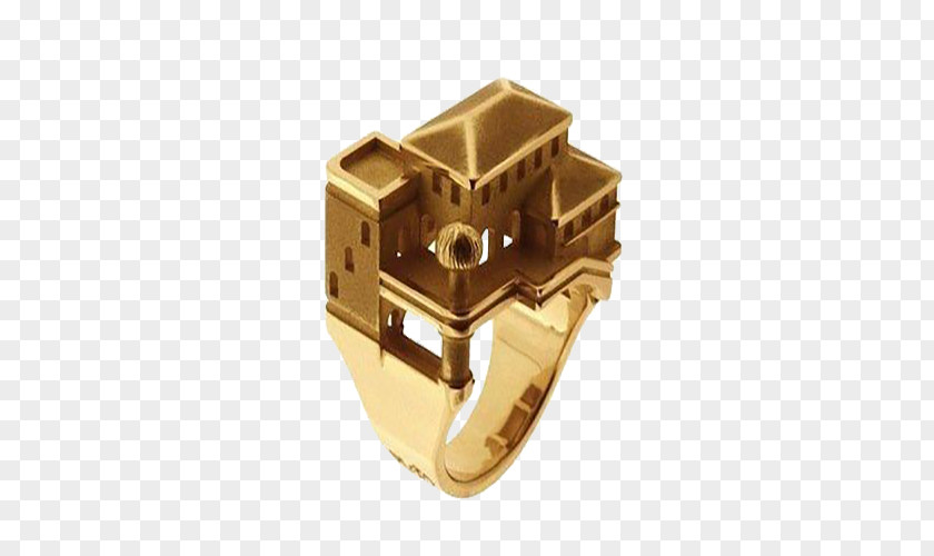 Golden European Architectural Rings Wedding Ring Jewellery Gold Designer PNG