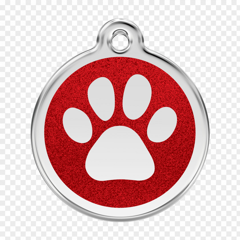 Red Paw Dog Dingo Cat Pet Tag PNG