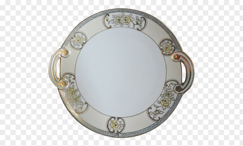 Hand-painted Cake Plate Platter Tableware Oval PNG