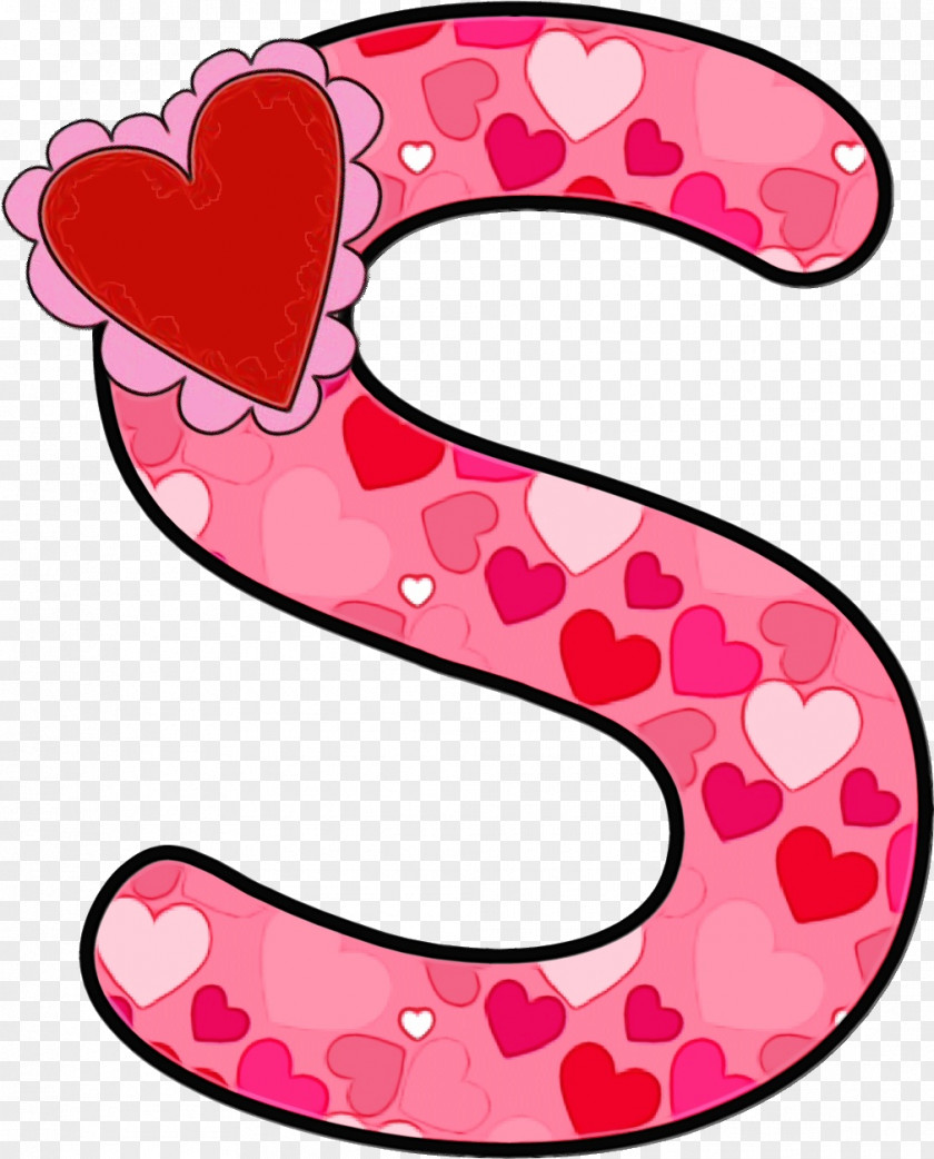 Heart Pink Alphabet PNG