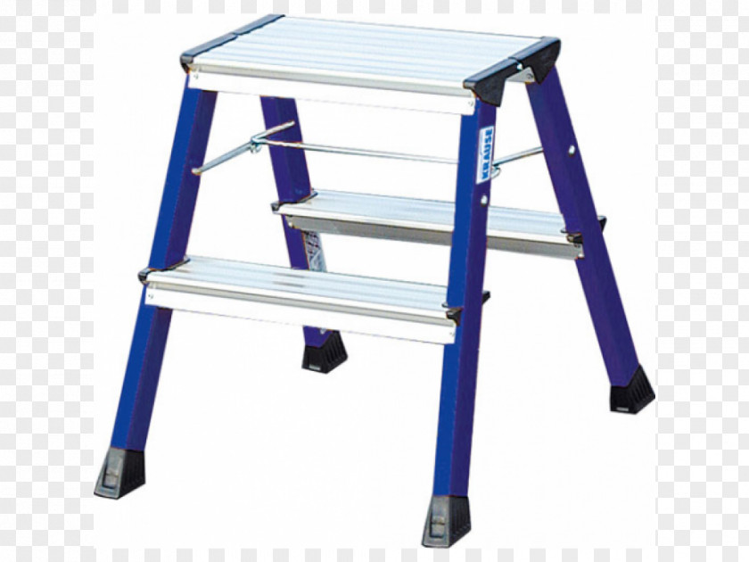 Ladder Krause Aluminium Step Stool Foldable Operating Height Stairs Keukentrap PNG