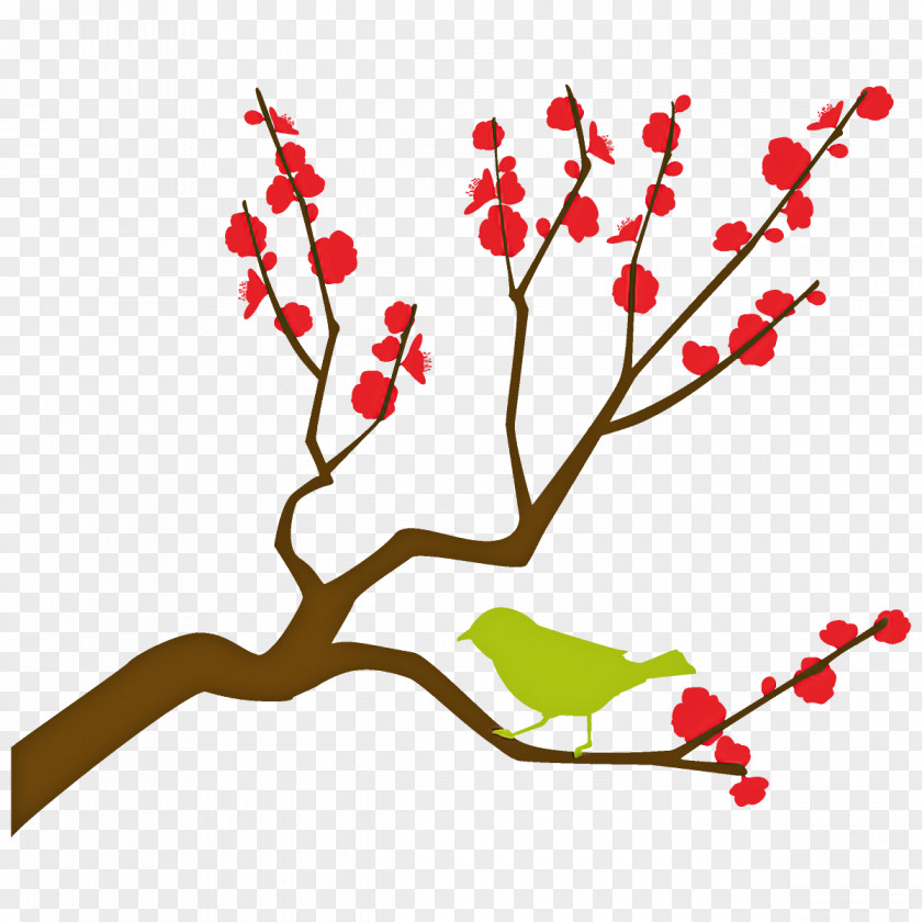 Plum Branch Winter Flower PNG