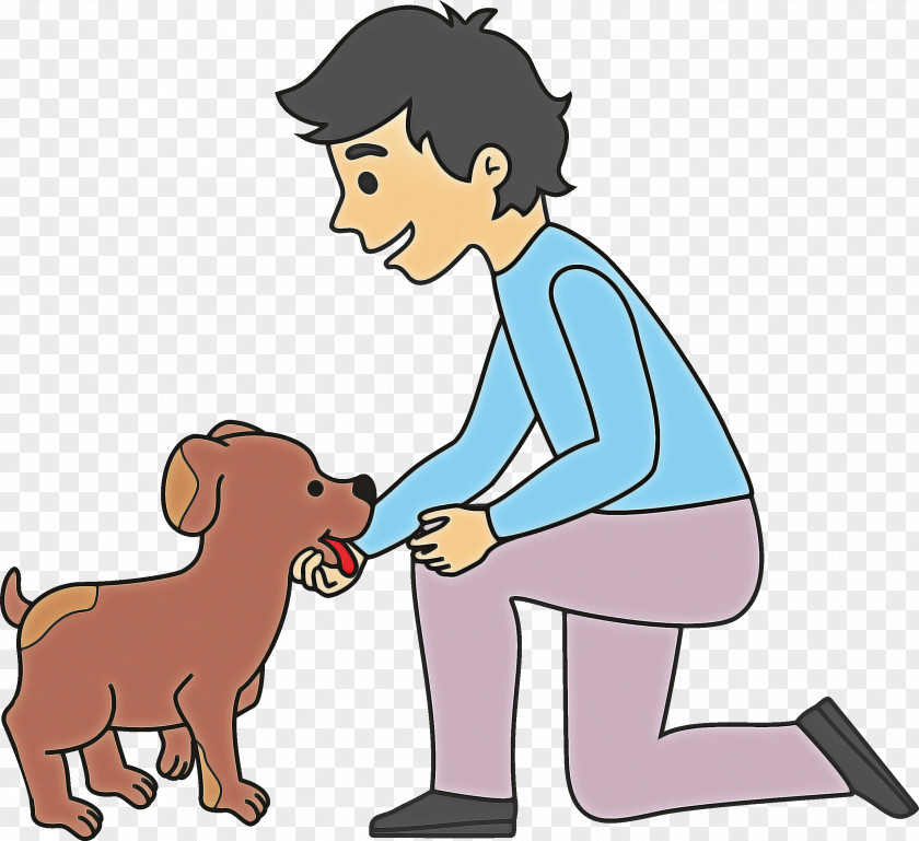 Cartoon Dog Sharing Child Companion PNG