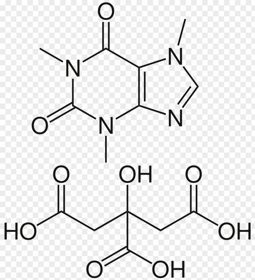 Coffee Caffeine Citrate Molecule Substitute PNG