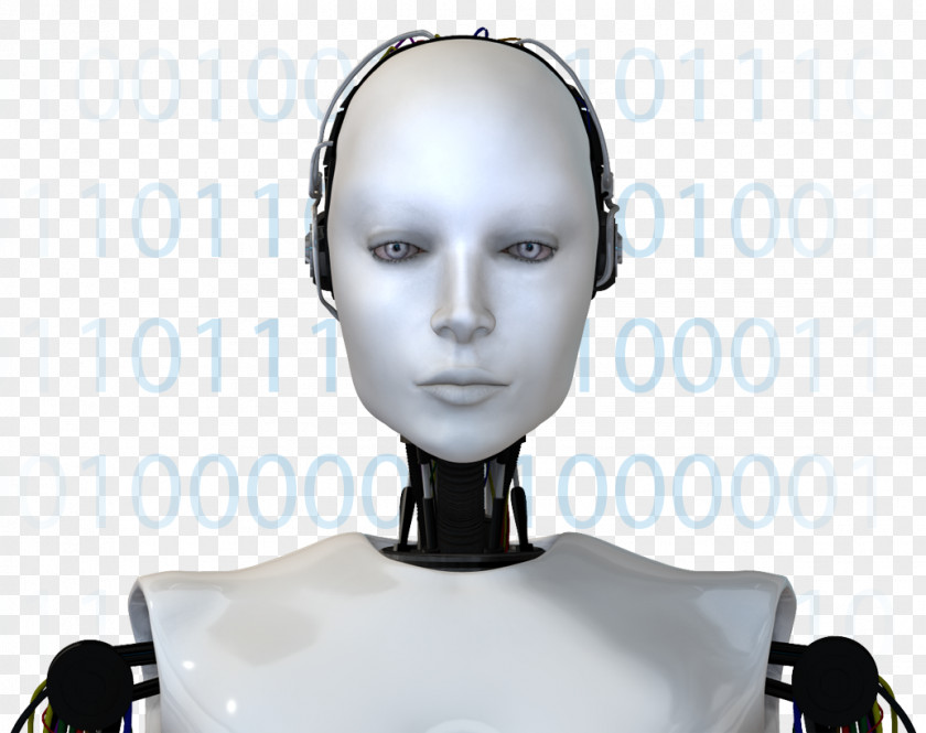 Cyborg Humanoid Robot Woman Face PNG