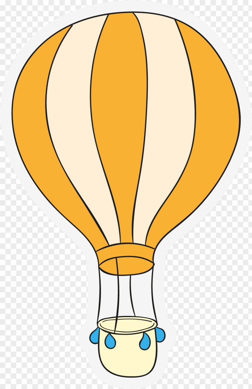 Hand Painted Yellow Balloon Hot Air PNG