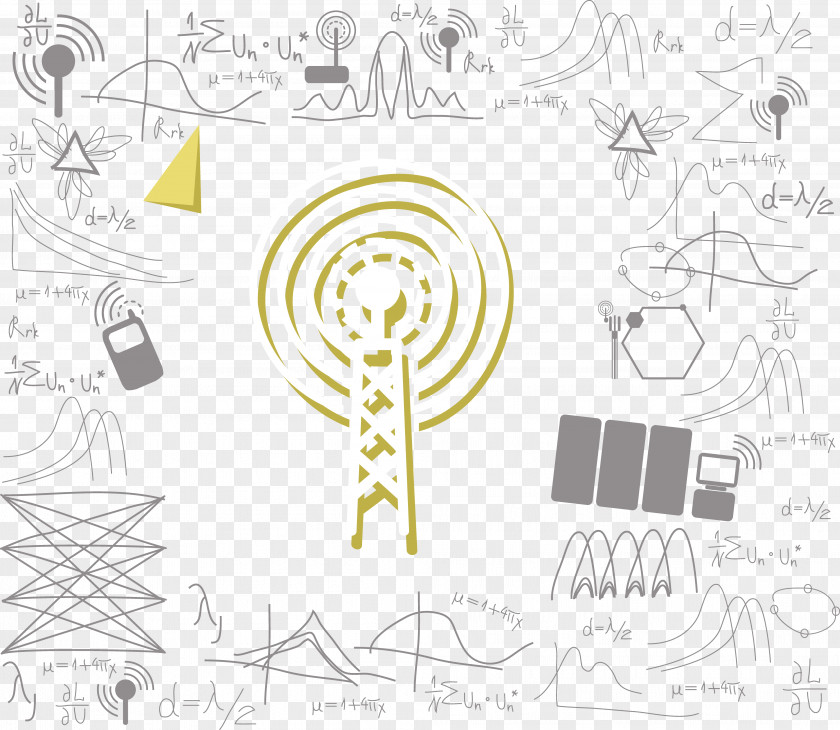 Decorative Satellite Antenna Pattern Euclidean Vector PNG