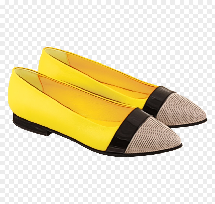 Loafer Ballet Flat Shoe Yellow PNG