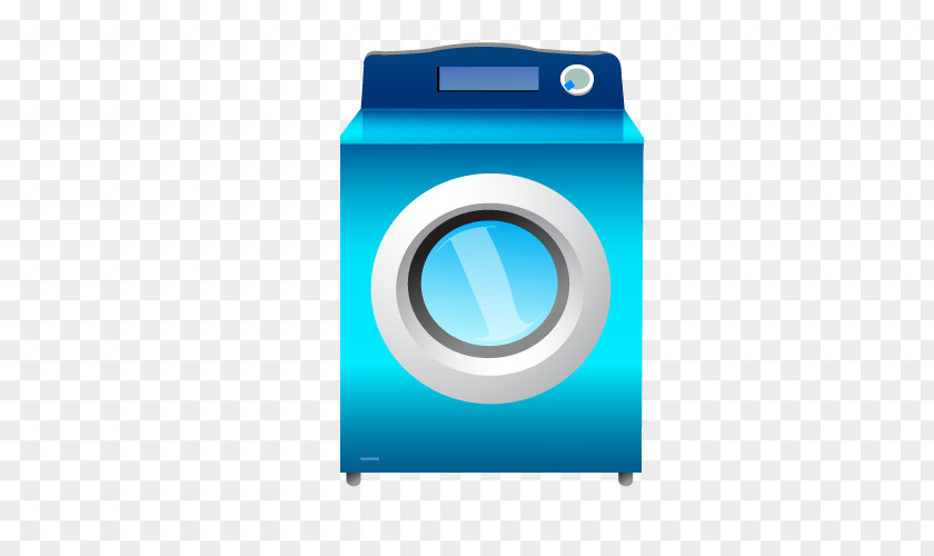 Vector Blue Washing Machine Drum PNG