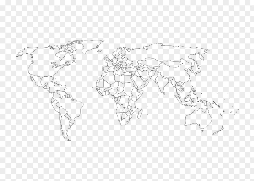 Vector Map World Blank Globe PNG