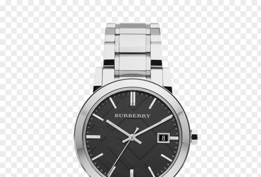 Burberry Watch Strap Chronograph Black Leather PNG
